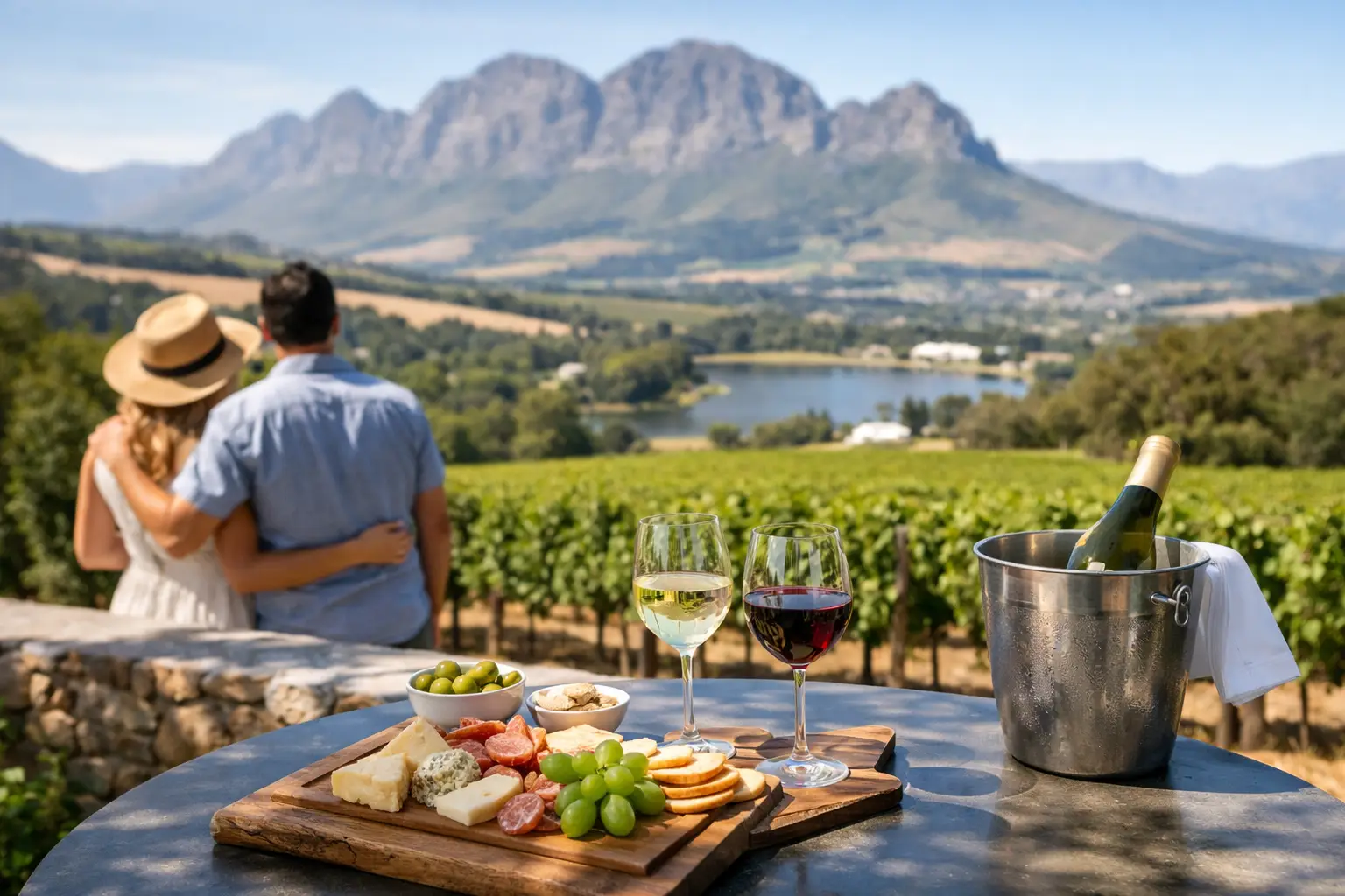 Wine tasting on a Cape Winelands estate near Stellenbosch